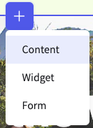 screenshot of the plus-button that populates containers.
