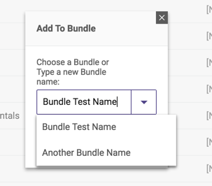 Choose a bundle or type a bundle name