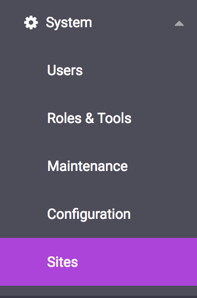 Sites in the System Menu