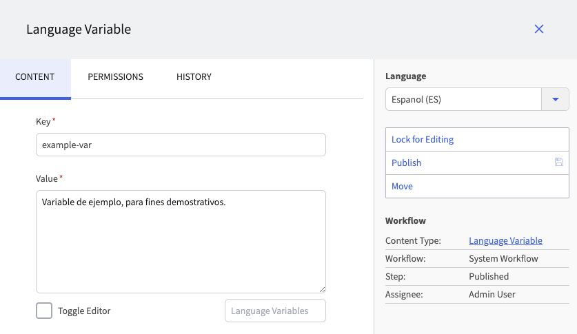 Language Variables.