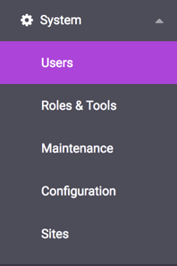 The Users tool in the System menu