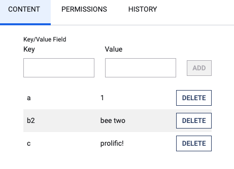 Key Value field in content editor.